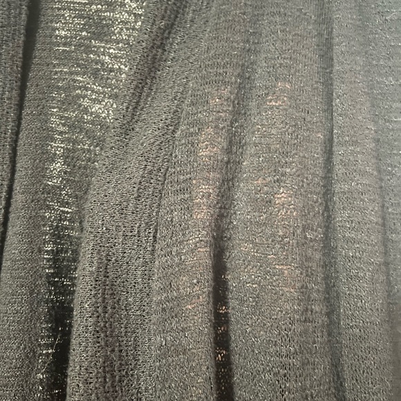 Large black slouchy cardigan long sleeve semi sheer open - Picture 5 of 8
